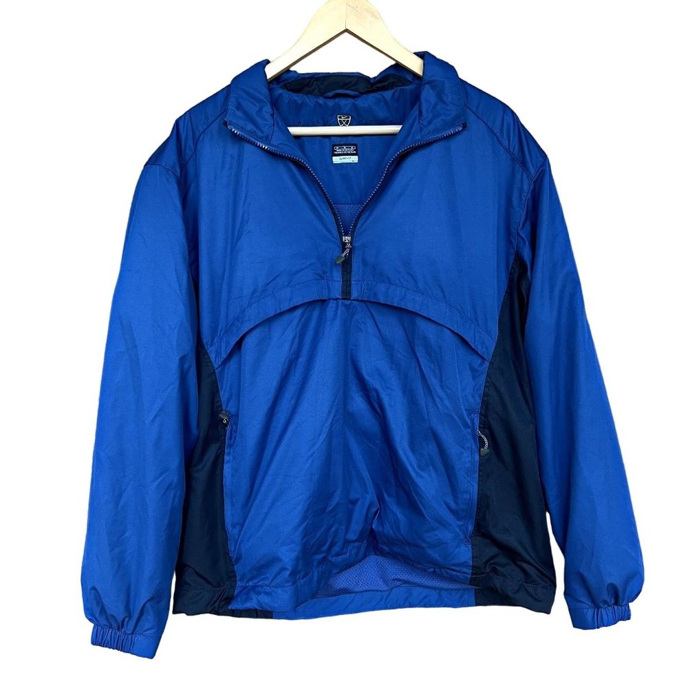 Nike Golf Blue Black 1/4 Zip Windbreaker Jacket Clima-Fit Vented Men's Medium